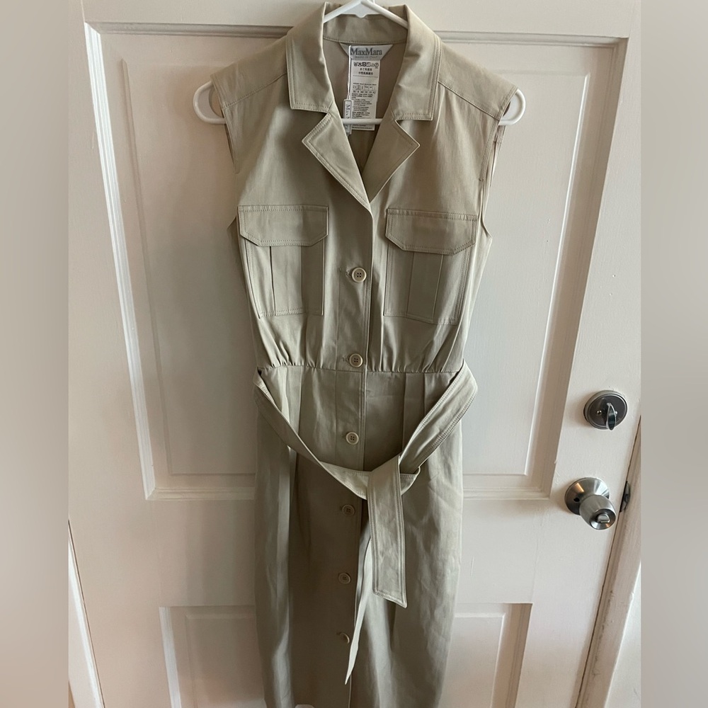 NWT MaxMara Elica Tan Utility Dress - US Size 8